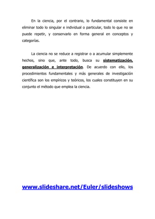 LA CIENCIA Y SU METODO