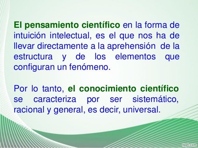 La ciencia y su relacion con el pensamiento y la realidad