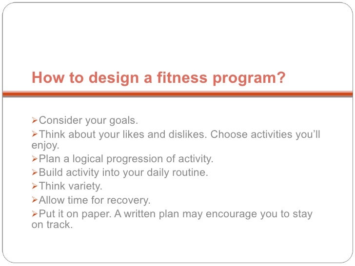 how to design a fitness plan