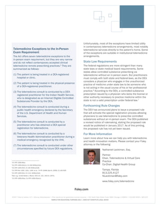 Telemedicine Business and Legal Considerations (handouts) | PDF