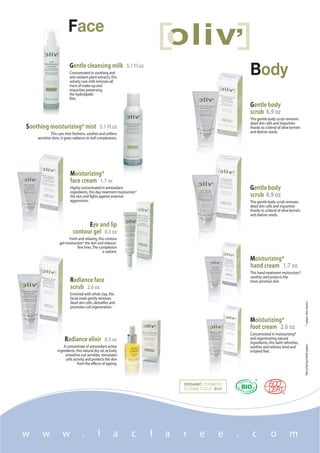 La Claree Product Range