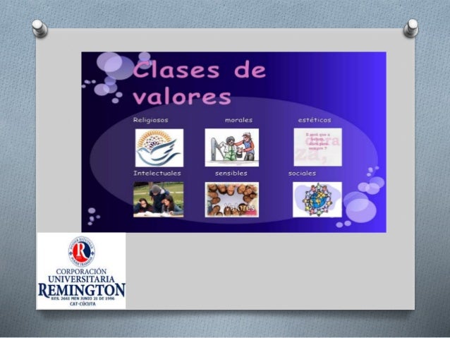 La clasificación de los valores (axiologia)