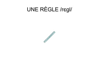 UNE RÈGLE /rєgl/

 