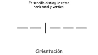 Es sencillo distinguir entre
horizontal y vertical

Orientación

 