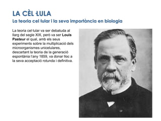 LA CÈL·LULA<br />La teoria cel·lular i la seva importància en biologia<br />La teoria cel·lular va ser debatuda al llarg d...