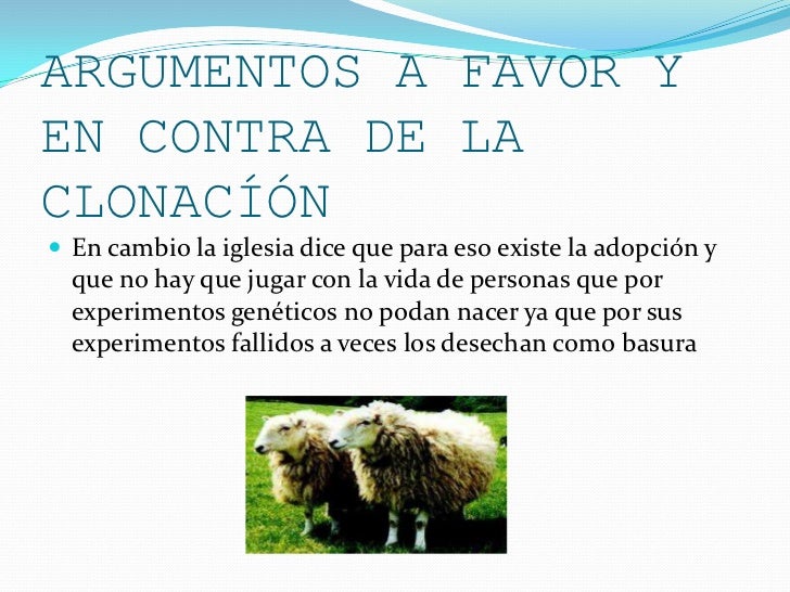 Argumentos A Favor De La Clonacion