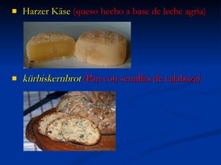 Harzer Käse   (queso hecho a base de leche agria) kürbiskernbrot   ( Pan con semillas de calabaza) 
