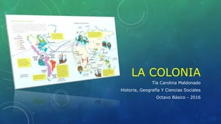 LA COLONIA
Tía Carolina Maldonado
Historia, Geografía Y Ciencias Sociales
Octavo Básico - 2016
 