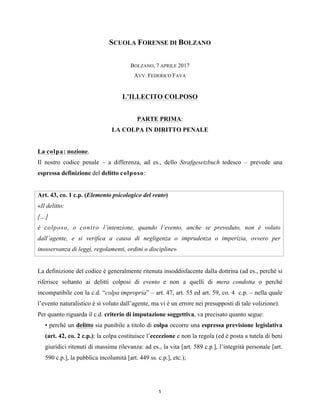 La colpa in diritto penale PDF