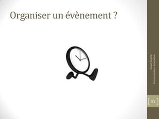 Organiser un évènement ?
NawelGuellal
CommunicationAssociative
51
 