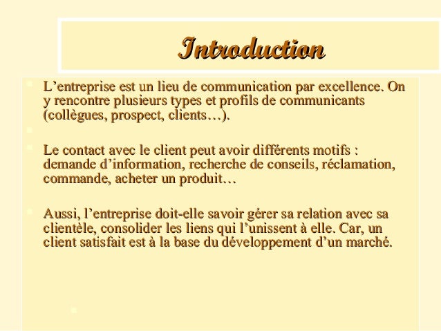 La communication avec le client