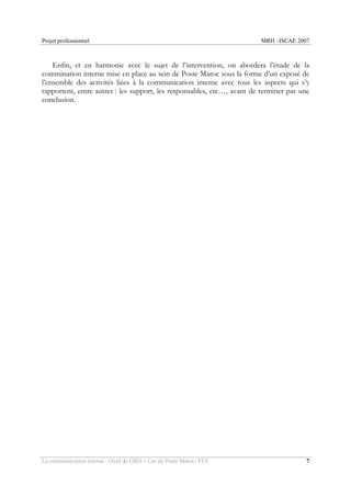 La communication interne. outil de gestion des ressources humaines.cas ...