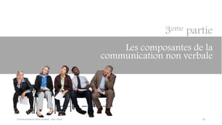 14
3eme partie
Les composantes de la
communication non verbale
Communication Non verbale - Dec 2014
 