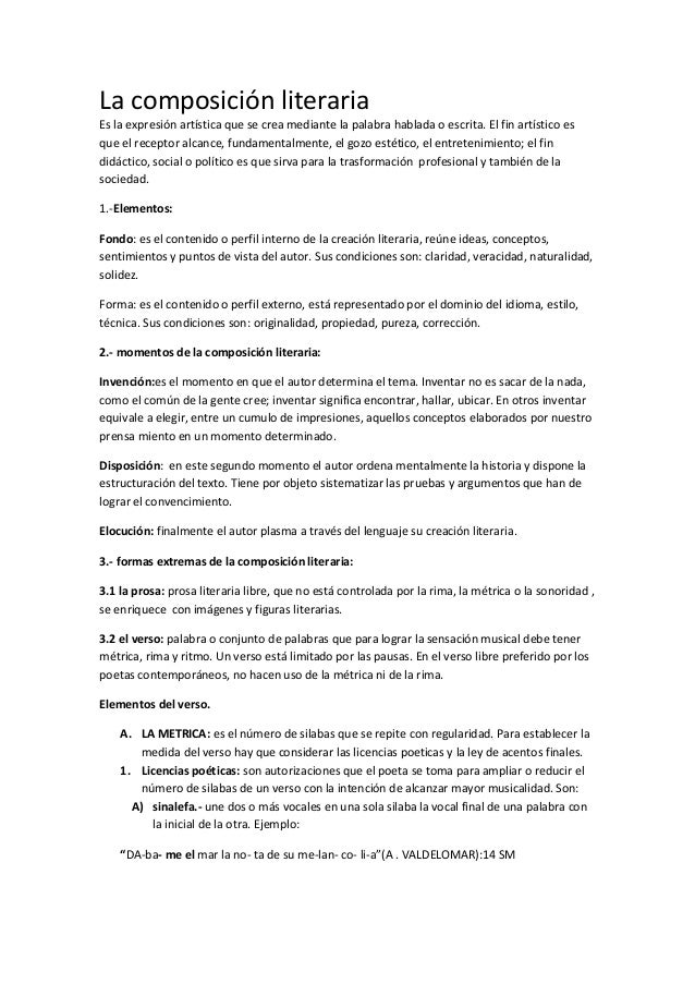 La composición literaria