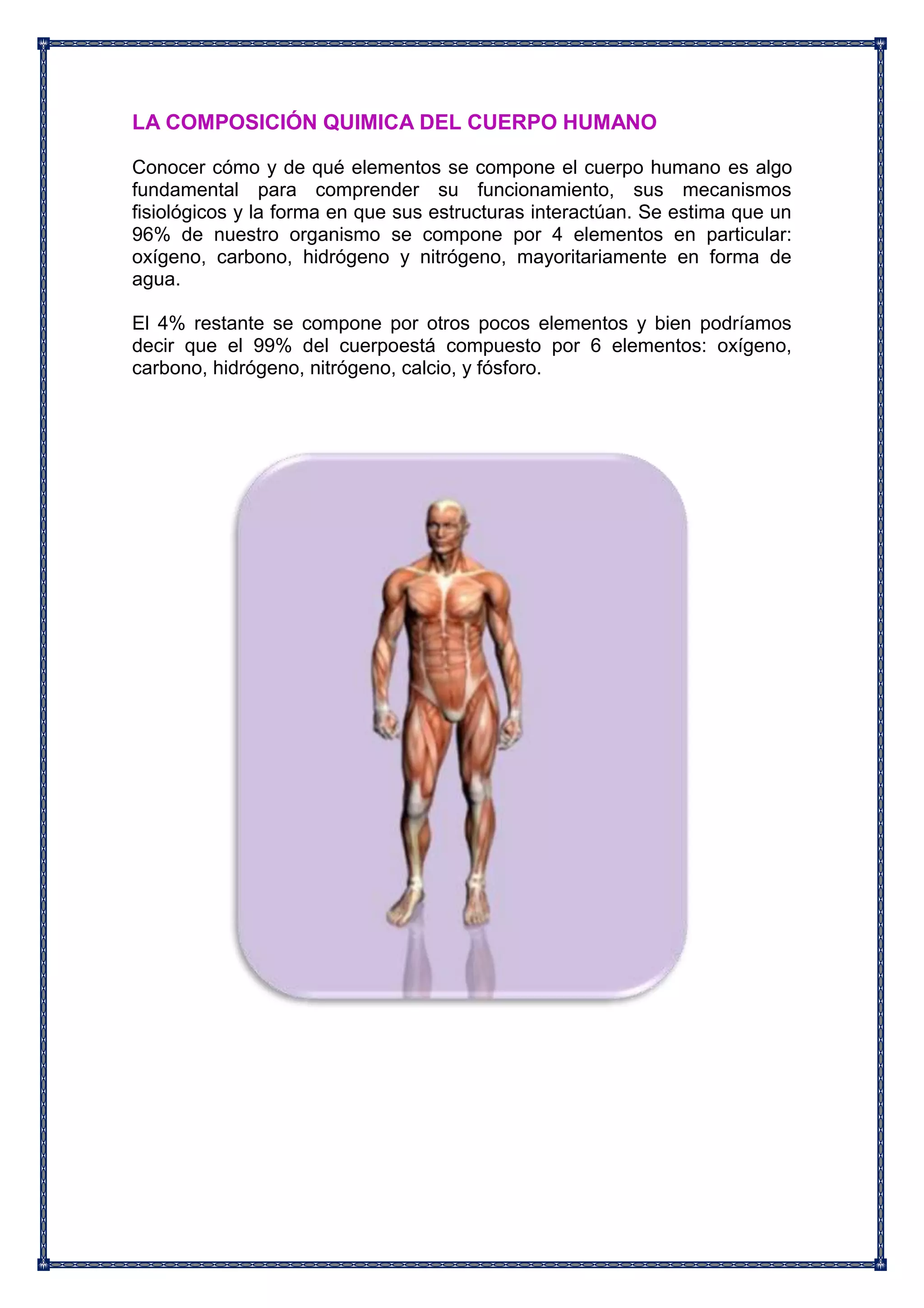 La composicion quimica del cuerpo humano | PDF