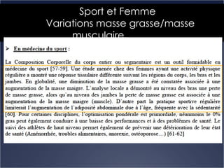 Sport et Femme Variations masse grasse/masse musculaire   