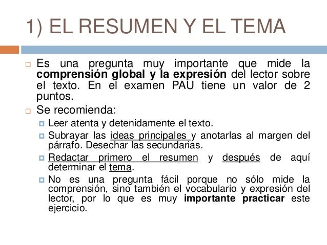 La comprensión global del texto