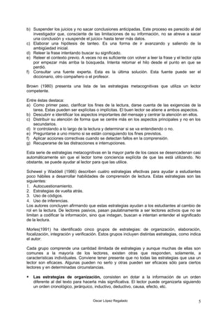 La Comprensión Lectora