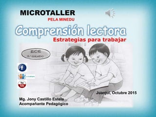 Mg. Jony Castillo Estela
Acompañante Pedagógico
MICROTALLER
PELA MINEDU
Juanjui, Octubre 2015
Estrategias para trabajar
 