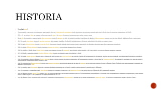  Cronología[editar]
 A continuación, se presentan resumidamente los principales hitos en la historia de los ordenadores, desde las primeras herramientas manuales para hacer cálculos hasta las modernas computadoras de bolsillo.
 2700 a. C.: se utiliza el ábaco en antiguas civilizaciones como la china o la sumeria, la primera herramienta para realizar sumas y restas.
 Hacia 830: el matemático e ingeniero persa Musa al-Juarismi inventó el algoritmo, es decir, la resolución metódica de problemas de álgebra y cálculo numérico mediante una lista bien definida, ordenada y finita de operaciones.
 1614: el escocés John Napier inventa el logaritmo neperiano, que consiguió simplificar el cálculo de multiplicaciones y divisiones reduciéndolo a un cálculo con sumas y restas.
 1620: el inglés Edmund Gunter inventa la regla de cálculo, instrumento manual utilizado desde entonces hasta la aparición de la calculadora electrónica para hacer operaciones aritméticas.
 1623: el alemán Wilhelm Schickard inventa la primera máquina de calcular, cuyo prototipo desapareció poco después.
 1642: el científico y filósofo francés Blaise Pascal inventa una máquina de sumar (la pascalina), que utilizaba ruedas dentadas, y de la que todavía se conservan algunos ejemplares originales.
 1671: el filósofo y matemático alemán Gottfried Wilhelm Leibniz inventa una máquina capaz de multiplicar y dividir.
 1801: el francés Joseph Jacquard inventa para su máquina de tejer brocados una tarjeta perforada que controla el patrón de funcionamiento de la máquina, una idea que sería empleada más adelante por los primeros ordenadores.
 1833: el matemático e inventor británico Charles Babbage diseña e intenta construir la primera computadora, de funcionamiento mecánico, a la que llamó la "máquina analítica". Sin embargo, la tecnología de su época no estaba lo
suficientemente avanzada para hacer realidad su idea.
 1890: el norteamericano Herman Hollerith inventa una máquina tabuladora aprovechando algunas de las ideas de Babbage, que se utilizó para elaborar el censo de Estados Unidos. Hollerith fundó posteriormente la compañía que
después se convertiría en IBM.
 1893: el científico suizo Otto Steiger desarrolla la primera calculadora automática que se fabricó y empleó a escala industrial, conocida como la Millonaria.
 1936: el matemático y computólogo inglés Alan Turing formaliza los conceptos de algoritmo y de máquina de Turing, que serían claves en el desarrollo de la computación moderna.
 1938: El ingeniero alemán Konrad Zuse completa la Z1, la primera computadora que se puede considerar como tal. De funcionamiento electromecánico y utilizando relés, era programable (mediante cinta perforada) y usaba sistema
binario y lógica boleana. A ella le seguirían los modelos mejorados Z2, Z3 y Z4.
 1944: En Estados Unidos la empresa IBM construye la computadora electromecánica Harvard Mark I, diseñada por un equipo encabezado por Howard H. Aiken. Fue la primera computadora creada en Estados Unidos.
 