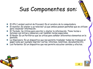 La computadora y sus partes | PPT