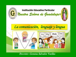 La comunicación, lenguaje y lengua

Docente: Gemma Salvador Varillas

 
