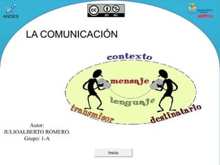 LA COMUNICACIÓN
Autor:
JULIOALBERTO ROMERO.
Grupo: 1-A Inicio