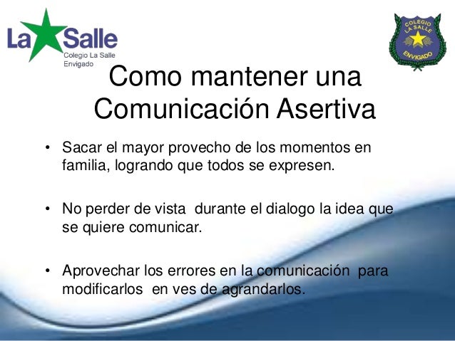 Ejemplos De Comunicacion Asertiva En El Colegio