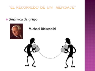 “EL RECORRIDO DE UN  MENSAJE” Dinámica de grupo.Michael Birkenbihl