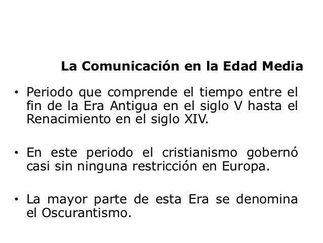 La comunicación en la edad media