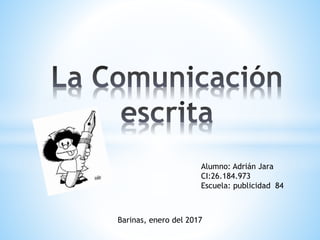 Alumno: Adrián Jara
CI:26.184.973
Escuela: publicidad 84
Barinas, enero del 2017
 
