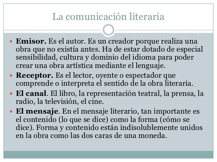 La comunicación literaria