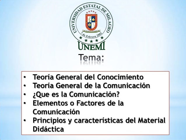 Teoria General del Conocimiento, Teoria General de la