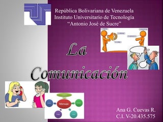 República Bolivariana de Venezuela
Instituto Universitario de Tecnología
“Antonio José de Sucre”
Ana G. Cuevas R.
C.I. V-20.435.575
 