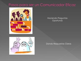 Haciendo Preguntas
Oportunas
Dando Respuestas Claras
 