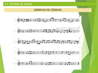 25
3.2. SISTEMAS DE SIGNOS
EJEMPLOS DE CÓDIGOS
 