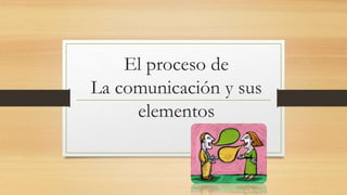 El proceso de
La comunicación y sus
elementos
 