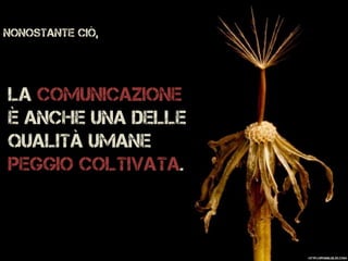 Nonostante ciò,
La comunicazione
è anche una delle
qualità umane
peggio coltivata.
http://jronaldlee.com
 