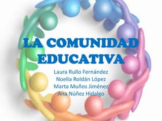 LA COMUNIDAD
EDUCATIVA
Laura Rullo Fernández
Noelia Roldán López
Marta Muños Jiménez
Ana Núñez Hidalgo
 