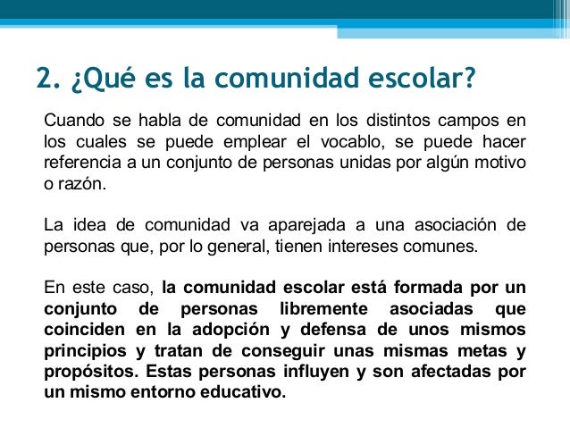 La comunidad escolar