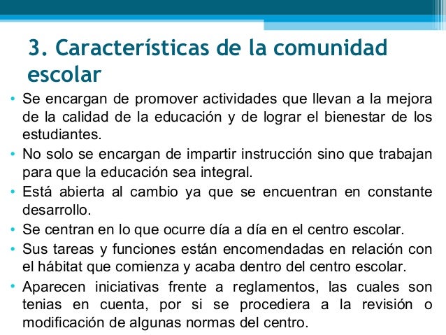 La comunidad escolar