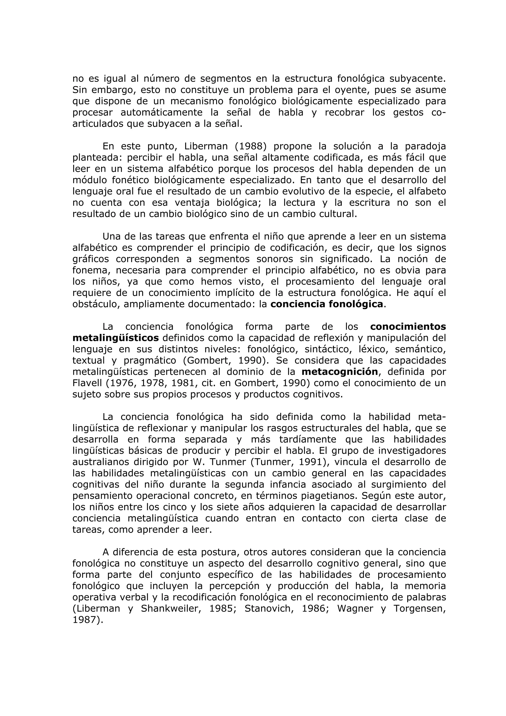 La conciencia fonologica y la lectura | PDF