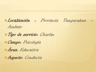 OBJETIVOS ESPECÍFICOS Diseñar un programa de orientación para el mejoramiento de conducta del adolescente 