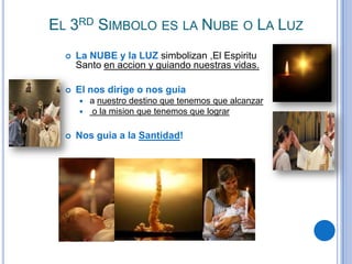 EL 3RD SIMBOLO ES LA NUBE O LA LUZ


La NUBE y la LUZ simbolizan ,El Espiritu
Santo en accion y guiando nuestras vidas.



El nos dirige o nos guia
a nuestro destino que tenemos que alcanzar
 o la mision que tenemos que lograr




Nos guia a la Santidad!

 