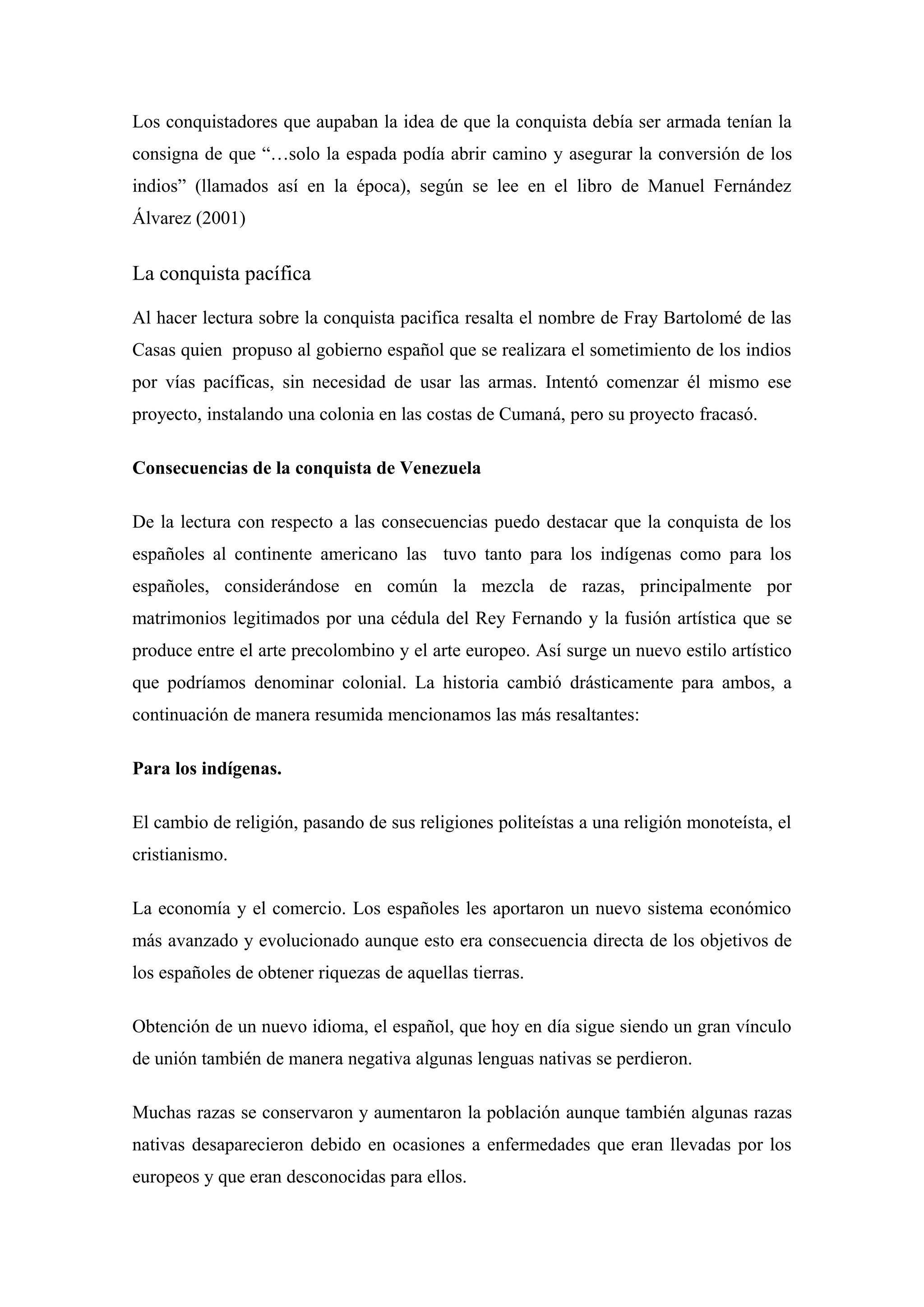La conquista de venezuela pacífica y armada | DOC