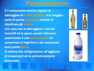 La Conservazione  Degli Alimenti Prima Parte