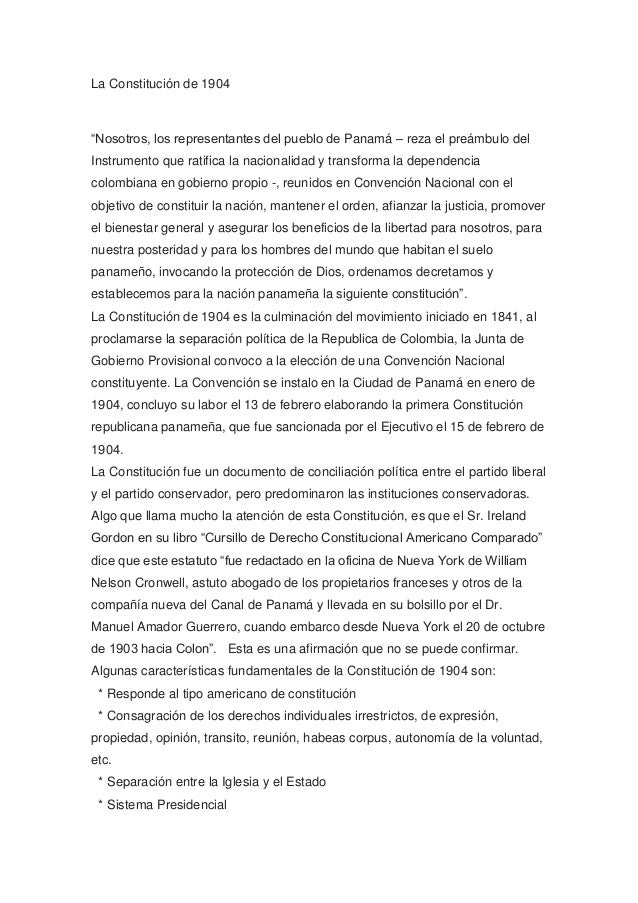 La constitución de 1904 constitucional