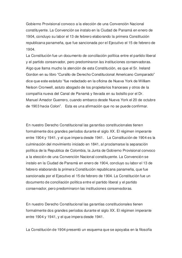 La constitución de 1904 constitucional