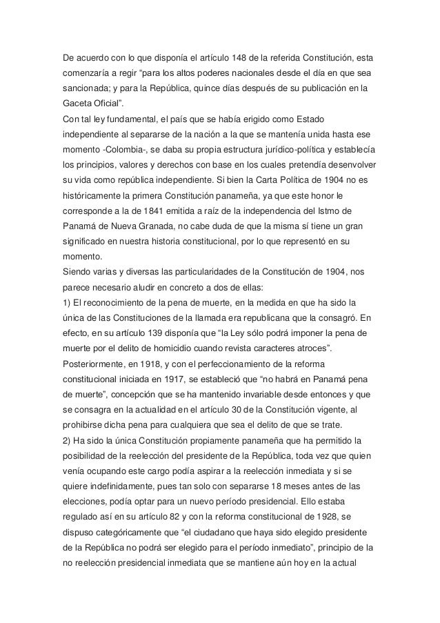 La constitución de 1904 constitucional
