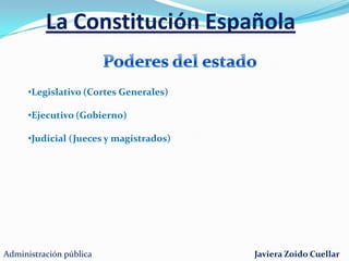 La Constitución EspañolaPoderes del estadoLegislativo (Cortes Generales)